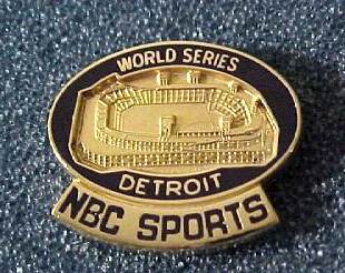  1984 Detroit TIGERS 'NBC SPORTS' WORLD SERIES Press Pin Baseball cards value