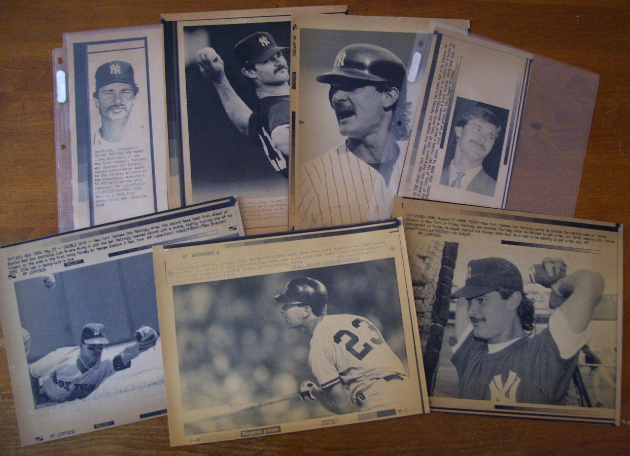 WIREPHOTO: Don Mattingly - LOT of (7) (1987-1992) Baseball cards value
