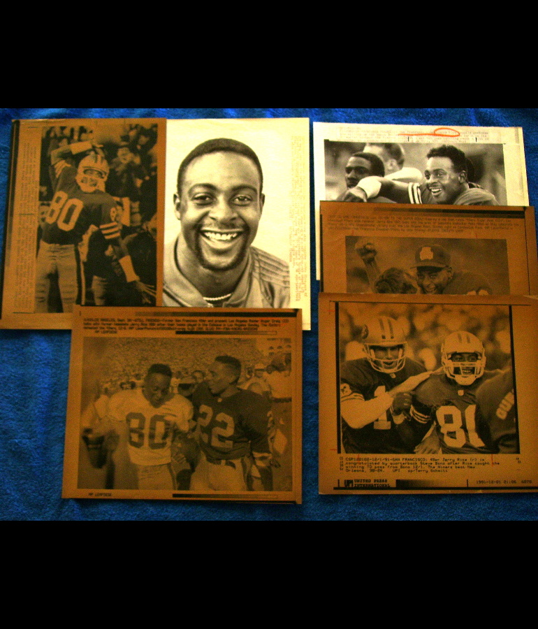 WIREPHOTO: Jerry Rice - LOT of (6) - 1986 thru 1991 (49ers) Baseball cards value