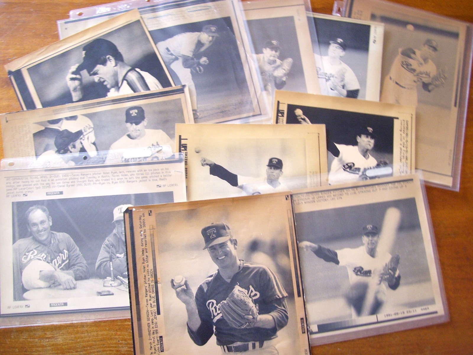 WIREPHOTO: NOLAN RYAN - LOT of (10) (1980-1991) Baseball cards value