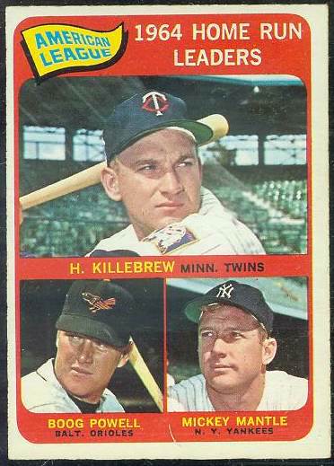 1965 O-Pee-Chee/OPC #..3 A.L. Home Run Leaders {MICKEY MANTLE} Baseball cards value