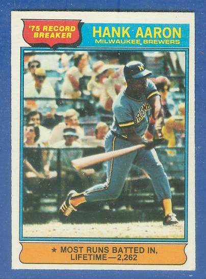 1976 O-Pee-Chee/OPC #..1 Hank Aaron 'Record Breaker' (Brewers) Baseball cards value