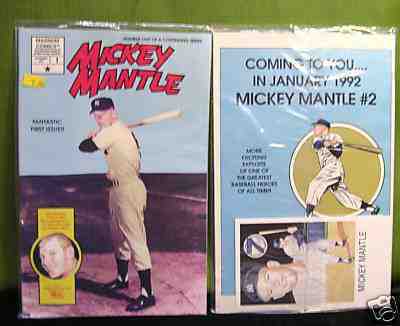 MICKEY MANTLE - 1991 COMIC BOOK #1 BAGGED- Lot of (10) Fantastic 1st Issue Baseball cards value