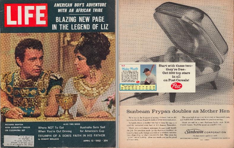  LIFE - 1962 04/13 issue - Cleopatra/Caesar(Elizabeth Taylor/Richard Burton Baseball cards value