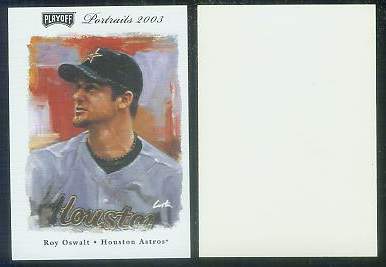 2003 Playoff Portraits #bb4 Roy Oswalt Blank-Back PROMO (Astros) Baseball cards
