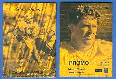Dan Marino - 1995 Select Certified Edition GOLD TEAM #7 PROMO Baseball cards