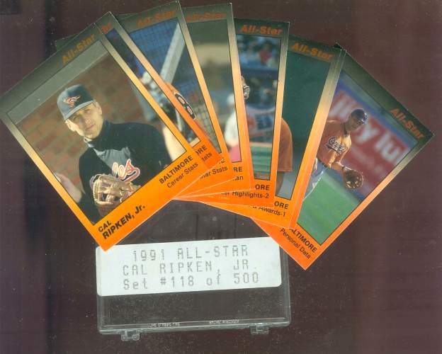 Cal Ripken - 1991 Star Company ALL-STAR GLOSSY Complete 9-card Set Baseball cards value