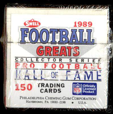  1989 Swell FOOTBALL GREATS - Complete 150-card HALL-of-FAME SET Football cards value