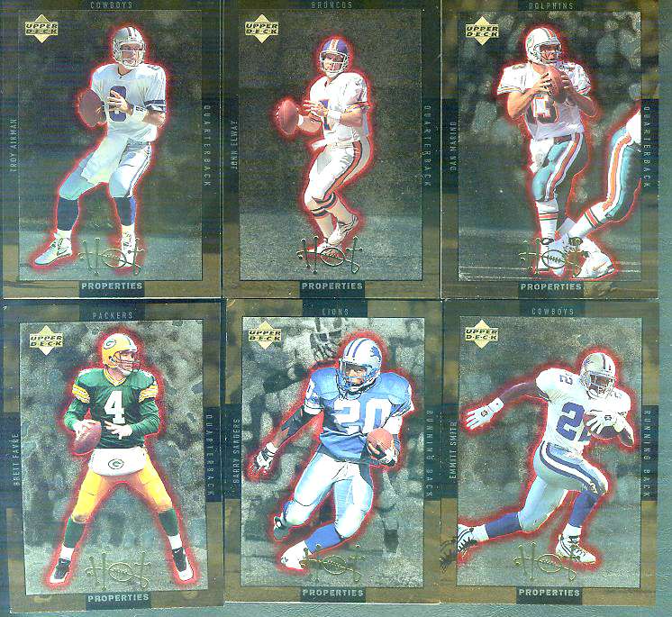  1996 Upper Deck GOLD HOT PROPERTIES - COMPLETE 20-card SCARCE insert SET Football cards value