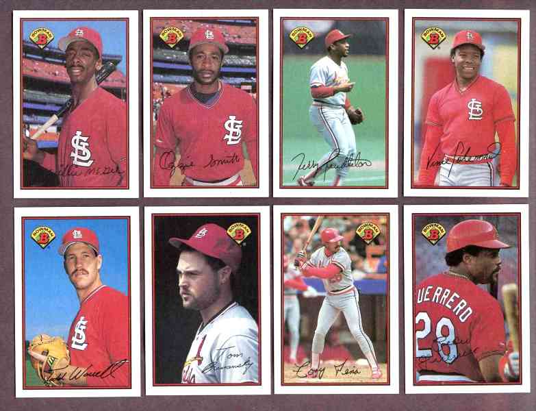  CARDINALS - 1989 Bowman TIFFANY COMPLETE TEAM Set (18) Baseball cards value