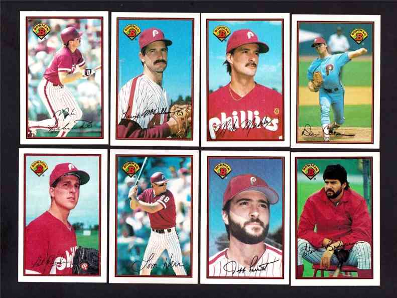  PHILLIES - 1989 Bowman TIFFANY COMPLETE TEAM Set (19) Baseball cards value