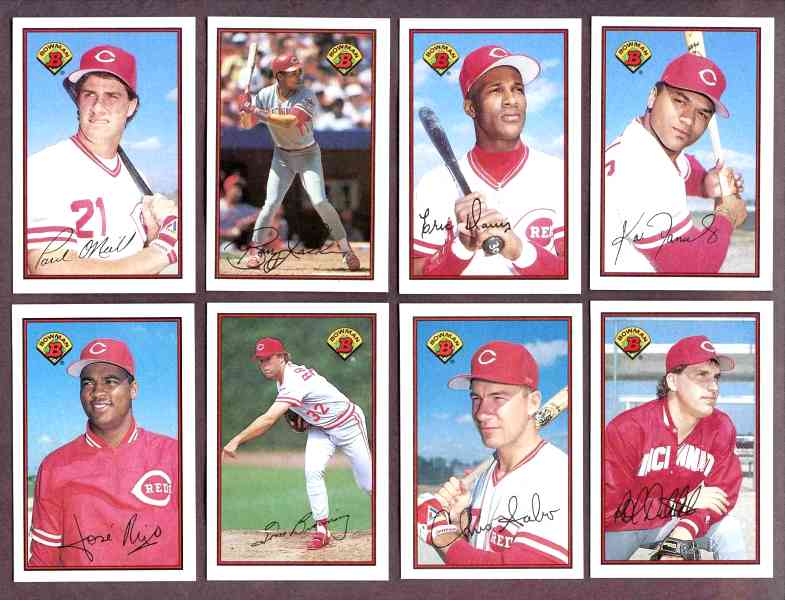  REDS - 1989 Bowman TIFFANY COMPLETE TEAM Set (18) Baseball cards value