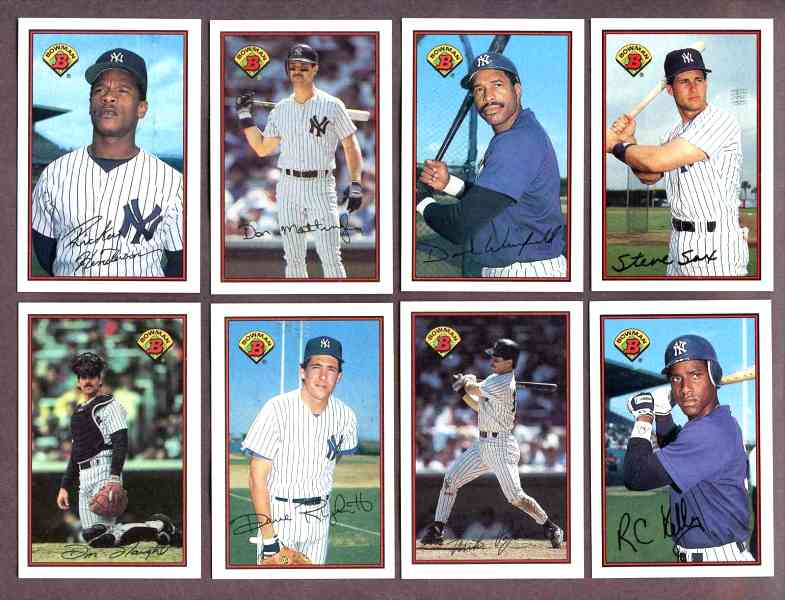  YANKEES - 1989 Bowman TIFFANY COMPLETE TEAM Set (19) Baseball cards value
