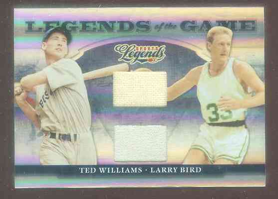 TED WILLIAMS/LARRY BIRD - 2008 Donruss 'Legends...Game' GAME USED JERSEY Baseball cards value