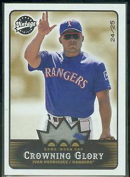 Ivan Rodriguez - 2003 Upper Deck Vintage GAME-USED JERSEY card Baseball cards value