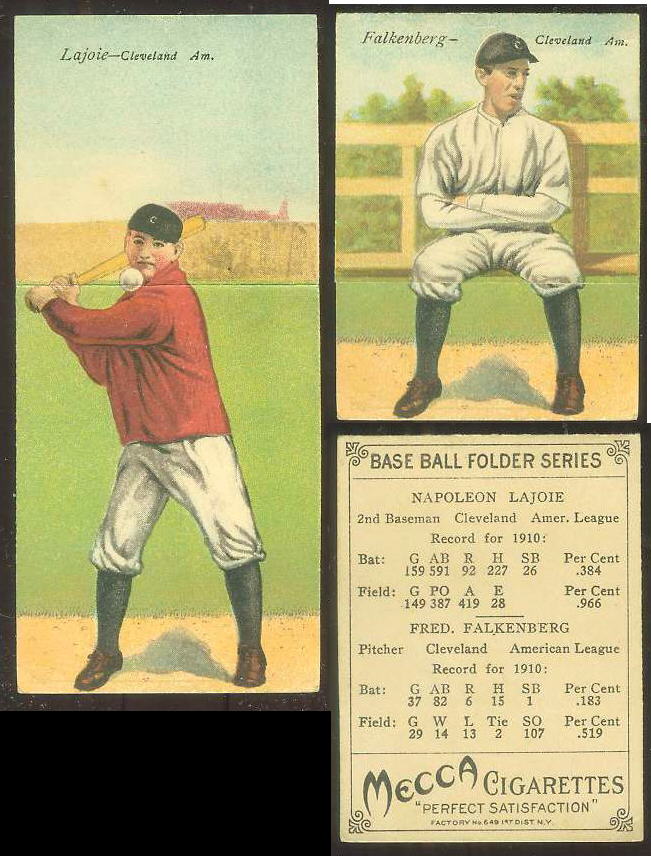 1911 Mecca Double Folders T201 #xx Napoleon Lajoie/Fred Falkenberg (Indians Baseball cards value