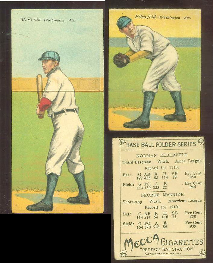 1911 Mecca Double Folders T201 #xx Geo. McBride/Norman Elberfeld [#a] Baseball cards value