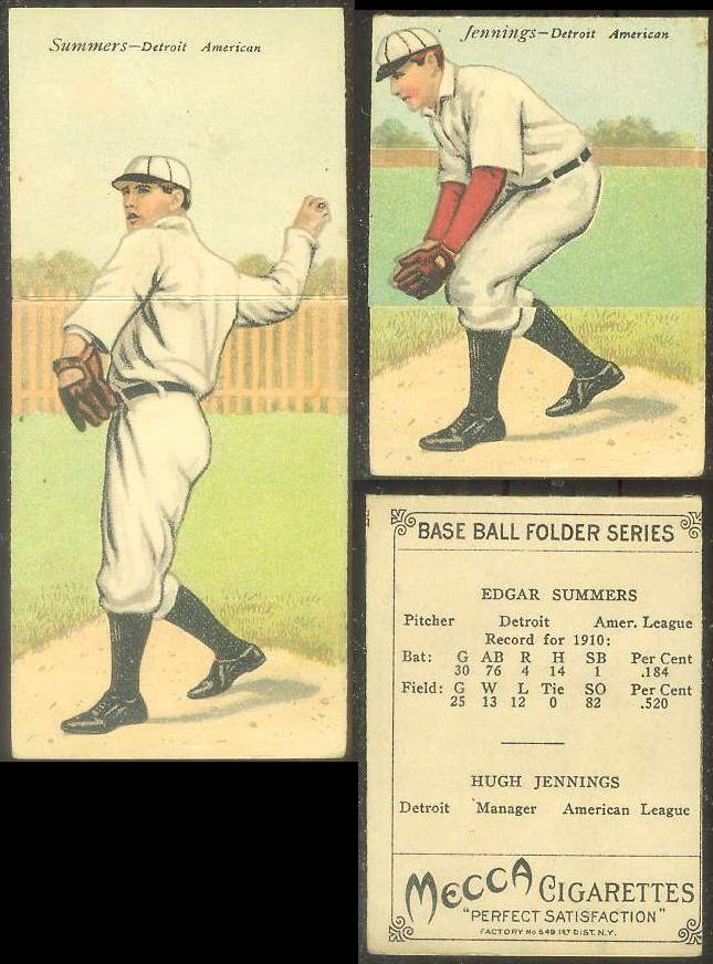 1911 Mecca Double Folders T201 #xx Edgar Summers/Hugh Jennings MGR (Tigers) Baseball cards value