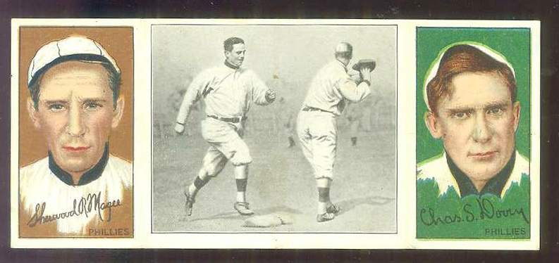 1912 Hassan Triple Folders T202 #49 S.R. Magee/Mike Donlin/Chas. Dooin Baseball cards value
