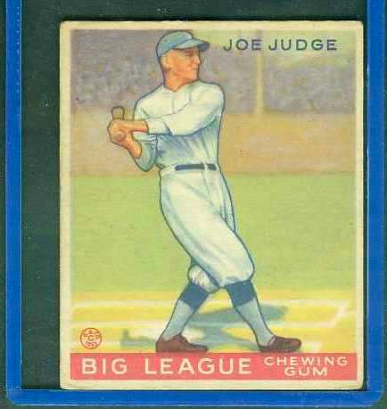 1933 Goudey #155 Joe Judge (Brooklyn Dodgers) Baseball cards value