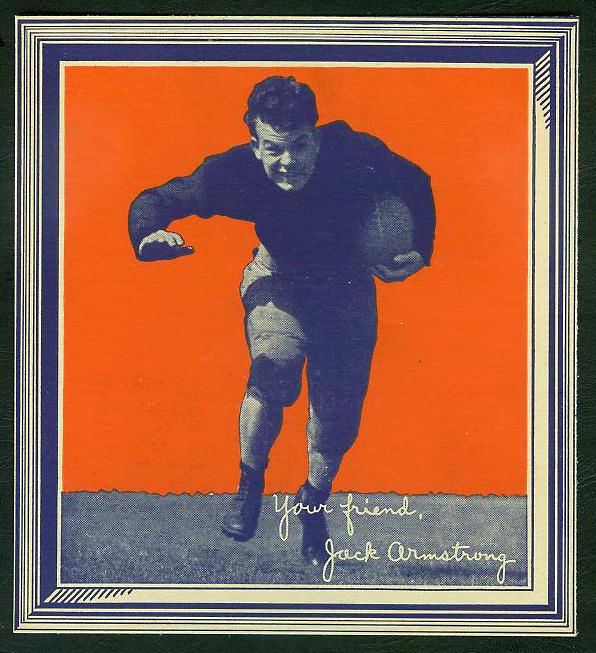 1935 Wheaties - Jack Armstrong (Football) WITH FRAME !!! Baseball cards value