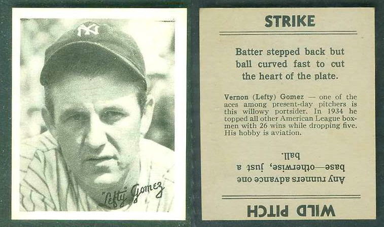 1936 Goudey B/W  - Lefty Gomez (Yankees) Baseball cards value