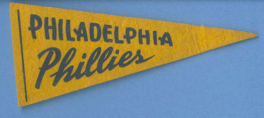 1954  Philadelphia PHILLIES 5-1/2 inch PENNANT [#a] Baseball cards value