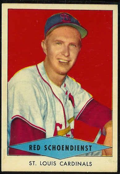 1954 Red Heart - Red Schoendienst SHORT PRINT [#a] (Cardinals) Baseball cards value