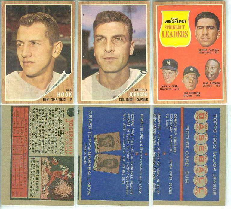 1962 Topps  DEALER SAMPLE - Jay Hook/ROGER MARIS (Mets/Yankees) Baseball cards value