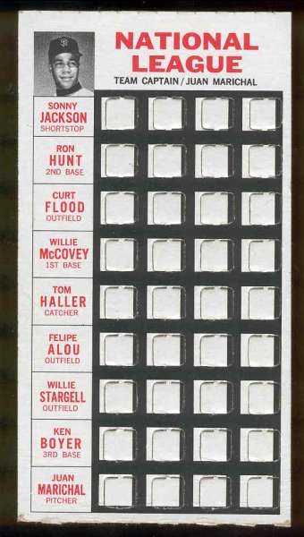 1967 Topps Punch-Outs - JUAN MARICHAL (Team Captain) (Giants) Baseball cards