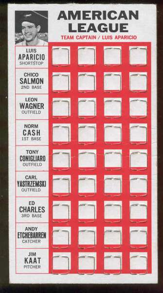 1967 Topps Punch-Outs - LUIS APARICIO (Team Captain) (Orioles) Baseball cards value