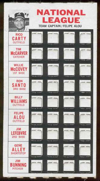 1967 Topps Punch-Outs - Felipe Alou (Team Captain) (Braves) Baseball cards
