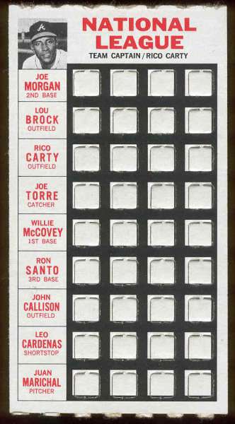 1967 Topps Punch-Outs - Rico Carty (Team Captain) (Braves) Baseball cards