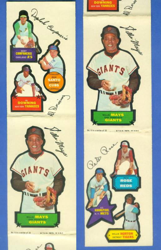 1968 Topps ACTION STICKER PANEL - WILLIE MAYS (COMPLETE 3 PANELS !!!) Baseball cards value