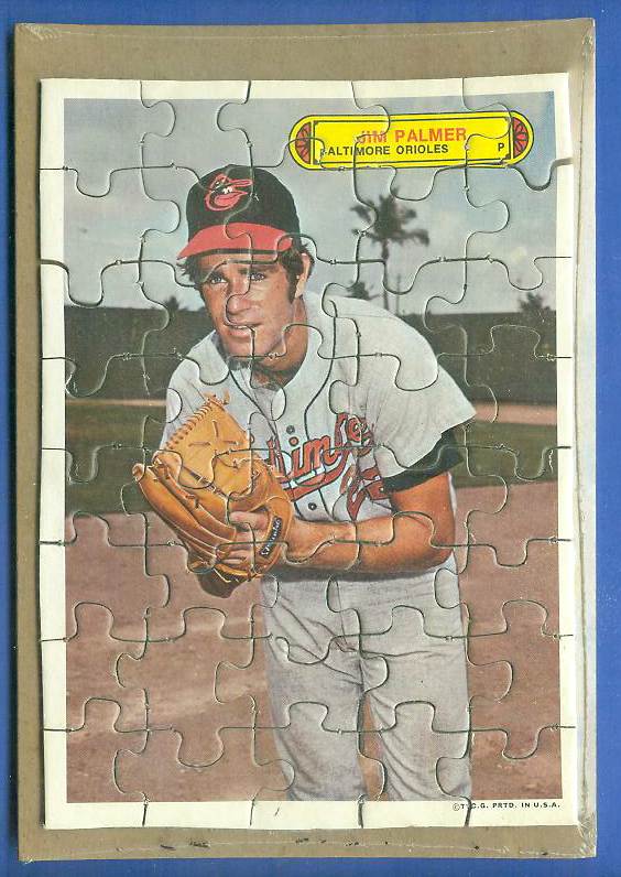 1974 Topps PUZZLE - JIM PALMER with WRAPPER !!! (Orioles) Baseball cards value