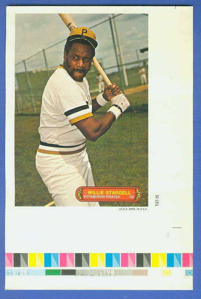 1974 Topps PUZZLE PROOF Glossy Sheet #11 WILLIE STARGELL (Pirates) Baseball cards value