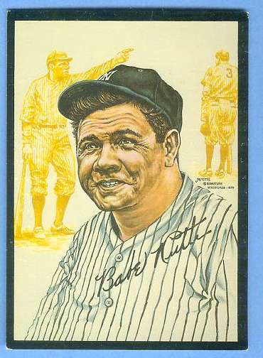 1979 Signature Miniatures ART CARD - BABE RUTH (Yankees) Baseball cards value