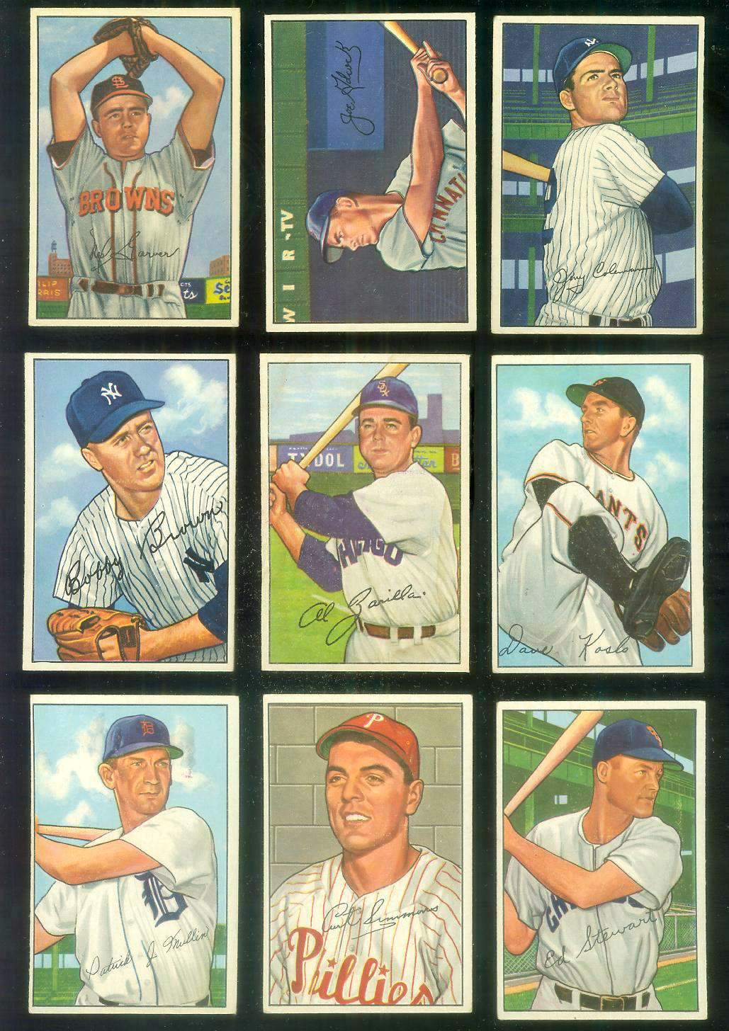 1952 Bowman #185 Eddie Stewart (White Sox) Baseball cards value