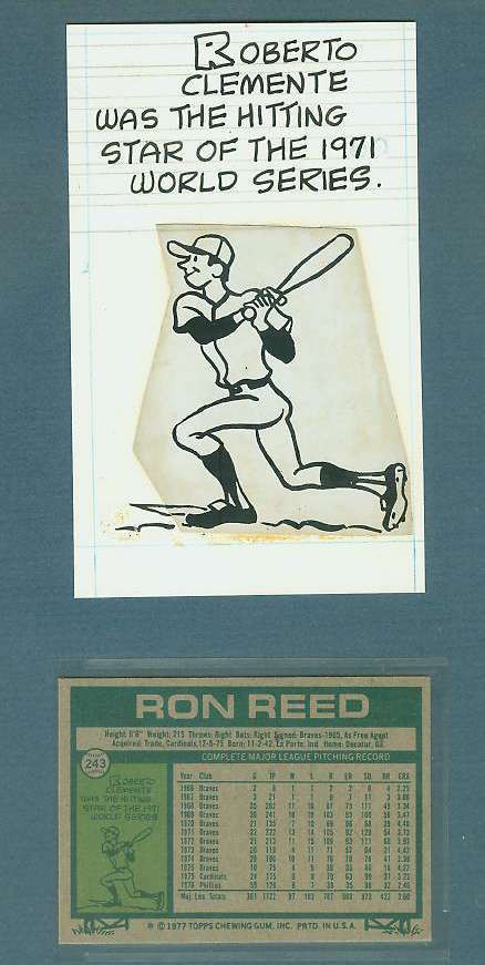 1977 Topps ORIGINAL ARTWORK - ROBERTO CLEMENTE Baseball cards value