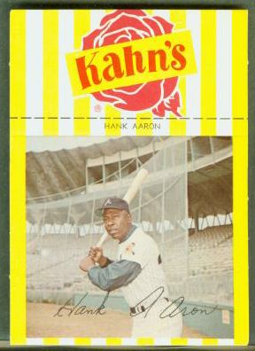 1969 Kahn's - Hank Aaron LARGE w/Black Sleeves (Braves) Baseball cards value