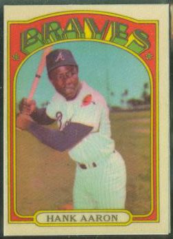 Hank Aaron - 1972 Topps Cloth Sticker (Braves) Baseball cards value