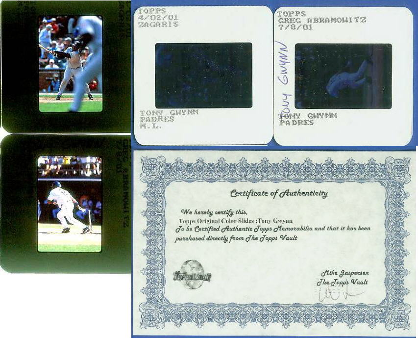 TONY GWYNN - Topps ORIGINAL Color Slides - 2 different slides [#2] Baseball cards value