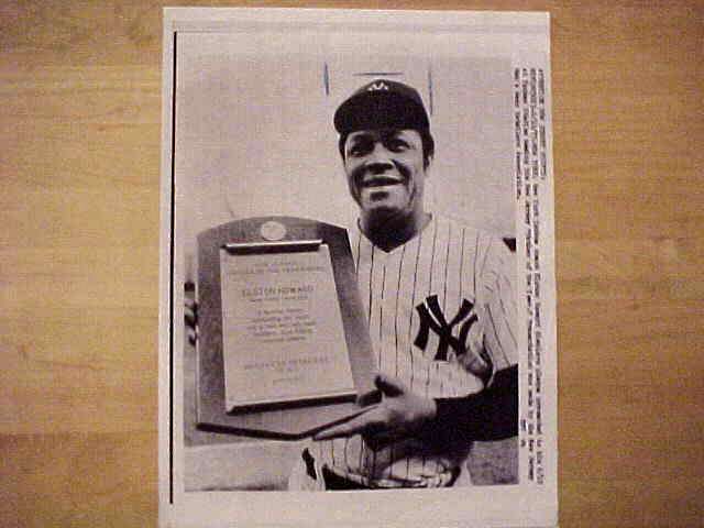 WIREPHOTO: Elston Howard - [06/10/77] 'Honored' (Yankees) Baseball cards value