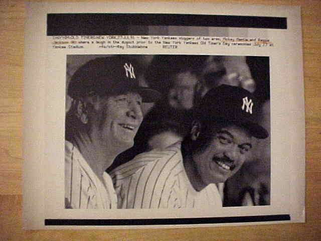 WIREPHOTO: Mickey Mantle - [1991-07/27] Reuter 'Two Bombers' (Yankees) Baseball cards value