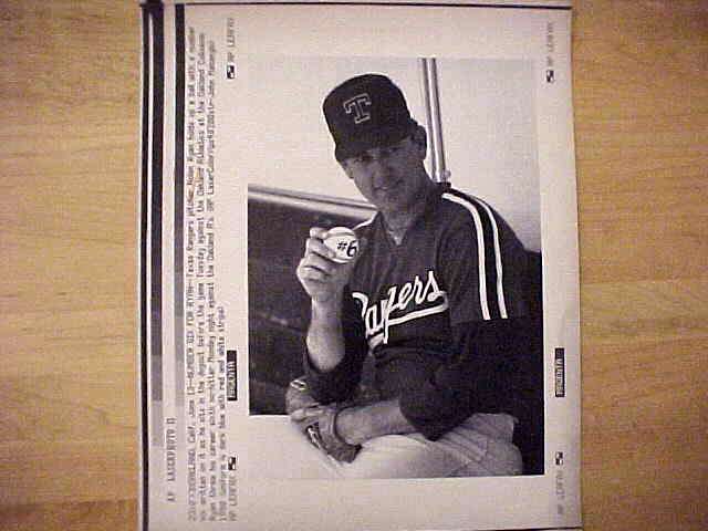 WIREPHOTO: Nolan Ryan - [06/13/90] 'Number Six For Ryan' (Rangers) Baseball cards value