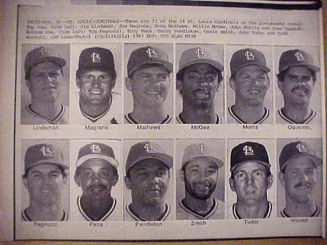 WIREPHOTO: Ozzie Smith - [10/05/87] 'PostSeason Roster' (Cardinals) Baseball cards value