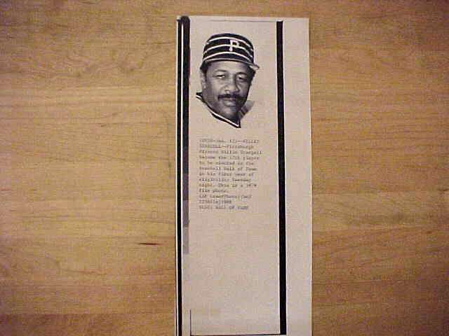 WIREPHOTO: Willie Stargell - [01/12/88] 'Hall Of Fame' (Pirates) Baseball cards value