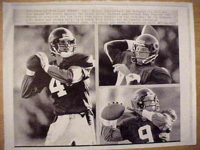 WIREPHOTO: Jim Harbaugh - {12/08/88} 'My Turn' (Bears) Baseball cards