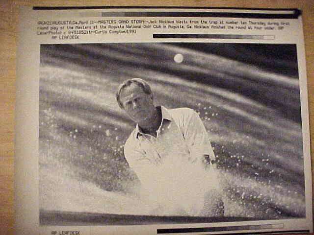 WIREPHOTO [GOLF]: Jack Nicklaus - [04/11/91] 'Masters Sand Storm' Baseball cards value