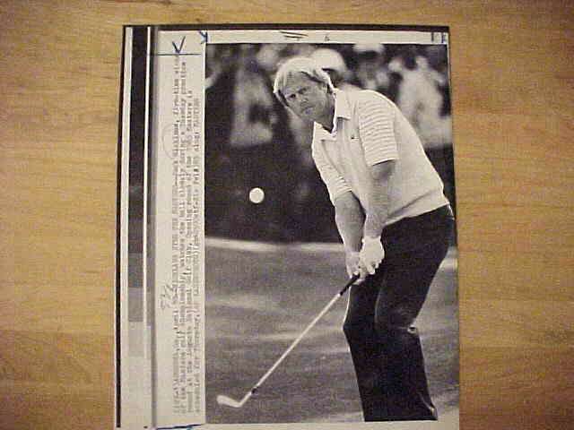 WIREPHOTO [GOLF]: Jack Nicklaus - [04/10/85] 'Nicklaus Eyes The Masters' Baseball cards value